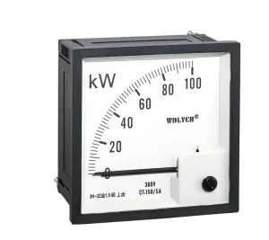Marine Type Analog Power Meter 3P3W Unbalanced Load Square Design 0-100W Capacity