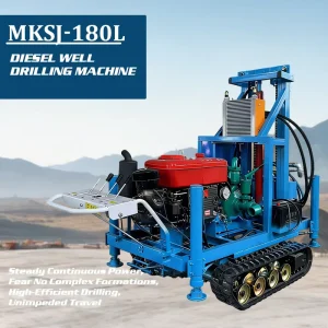 Mikton Factory Price Crawler Type Water Well Drilling Rig 200m Depth 180L 150L Diesel Borehole Machine 60 460mm for Sale
