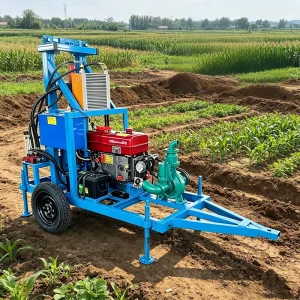 Mikton Model 150 Portable Water Well Drilling Machine 200m Deep Diesel Engine Hydraulic Borehole Drill Rig for Farm Irrigation