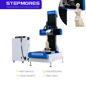 Mini 5 Axis CNC Router Machine Wood Working Sculpture Carving Milling High Accuracy NC Studio Syntec Motor Single