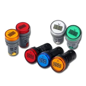 Mini AC Digital Frequency Ammeter Single Phase LED Panel Indicator Compact Voltage Current Meter for Industrial Control