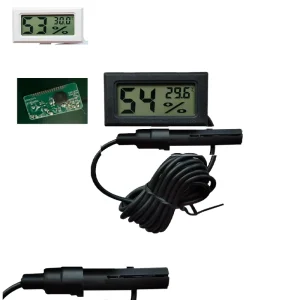 Mini Digital Hygrometer Gauge and Indoor Thermometer with LCD Display, -50 to 70 Temperature Range, 10% to 99% Humidity