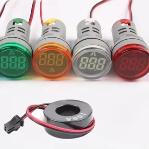 Mini Digital Voltmeter 22mm Round 50-500V Volt Voltage Tester Meter Monitor Power LED Indicator Pilot Lamp Light Display