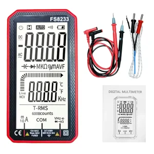 Mini Professional Digital Multimeter with Test Probe Leads 6000 Counts True RMS Automatic NCV