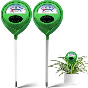 Mini Soil Moisture Meter & Hygrometer Battery Operated Soil Tester for Plants Lawn Indoor Outdoor Use (Pack 2 Light Green)