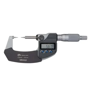 Mitutoyo 342 251 30 CPM15 25MX 342 261 30 CPM30 25MX Pointed Spindle and Anvil Digital Outside Micrometer