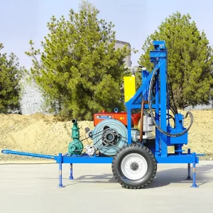 Mobile Hydraulic Drill Rig on Wheels 100M 150M 200M Deep Hole Drilling Machine
