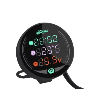 Motorcycle Car Multi Function LED 5 in 1 Meter for Time Temperature Voltage Display Stopwatch USB Charger