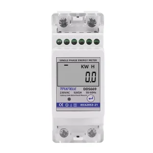 Multifunction 230V 60A Bi directional Energy Meter Import Export KWH Solar PV Power Voltage Current Frequency R485 Communication