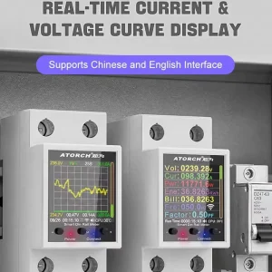Multifunctional Digital Power Meter AC Voltage Current Energy Meter with Leakage Protection Peak Record Peak Valley Price