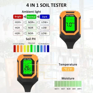 Multifunctional Digital Soil Moisture Detector pH Tester Horticultural Moisture PH Meter Soil Thermometer Ground Temperature