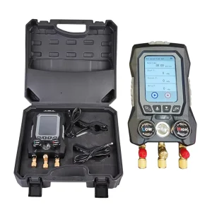 Multifunctional Intelligent Manifold Gauge Refrigerant Pressure Gauge Vacuum Meter Pressure Hold Leak Test with Temp Clamp