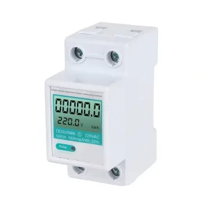 Multifunctional Single Phase Track Mounted Power Meter 485 Communication for Measuring 5 60A Power Voltage Current Energy Meters