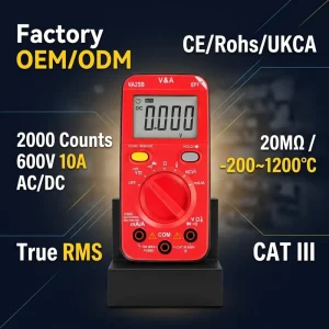 NCV Digital Multimeter Auto Pocket 2000 Counts Auto-Ranging CATIII 600V Safety True RMS Voltmeter LCD Display AC/DC
