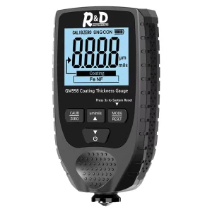 New Full Black GM998 Car Paint Coating Thickness Gauge Digital Electroplate Metal Coating Tester Meter 0 1500um ABS Fe NFe Probe