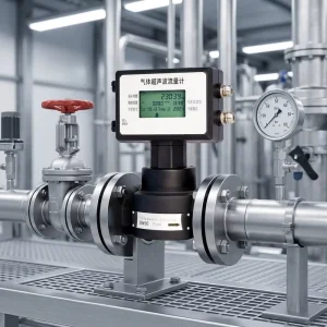 No Pressure Drop Stainless Steel Ultrasonic Gas Water Meter Wide Turndown 50:1 4-20mA Variable Load Industrial Boiler Line