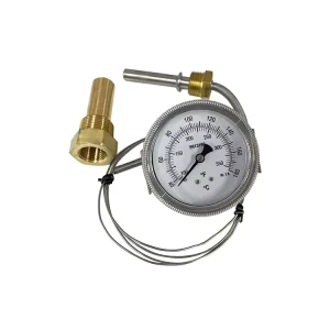 OEM 63 mm Temperature Gauge Custom Scale Flexible Capillary Tube Length Various Stem Options