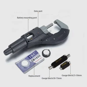 OEM Digital Micrometer 0-25mm, 0.001mm Resolution, Screw Locking Device, Battery Powered