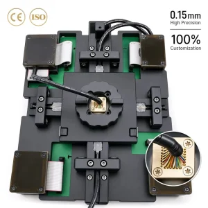 OEM Six sided Semiconductor Chip Testing Equipment 0.15mm Probe Hole Aluminum Alloy 3D IC Test Fixture Socket
