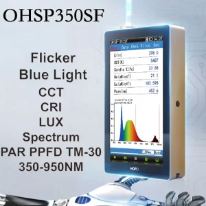 OHSP 350SF Portable Light Meter with PAR TM 30 Flicker Blue Light Hazard CCT CRI and Illuminance Measurement