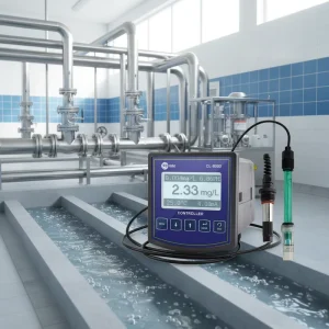 Online Residual Chlorine Analyzer CL 8000 Free Chlorine Meter Real Time Monitoring with Connectivity RS485 for Wastewater