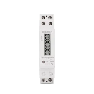 Open Electric Single Phase Din Rail LCD Digital Electricity Power Consumption Energy Watt Meter Wattmeter Kwh 5 32A AC 50Hz