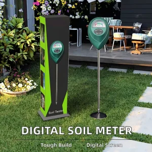 Outdoor JD 28C Portable Digital pH and Soil Moisture Meter with Metal and ABS Construction for Garden and Farm Use