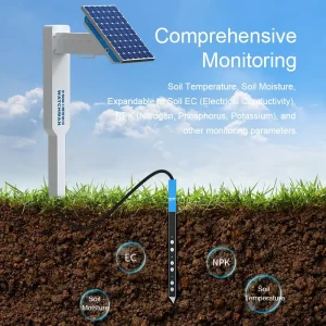 Outdoor Lora 4G Solar Soil Probe with Moisture Temperature NPK PH EC Sensor at 10 20 30 40 50 60 70 cm