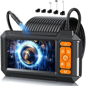P410 Endoscope Camera 4.3′ Screen 8mm Lens Industrial Borescope with 5m Cable Pipeline Inspection Camera HVAC Maintenance Tool