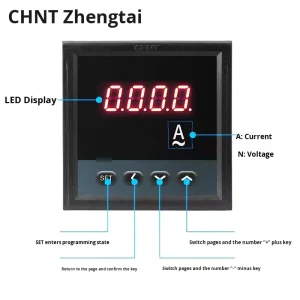 PA/PZ6666 Single Three Phase Digital Current Meter PZ666 Voltage Meter 450 VPN Three Wire Electricity Meter