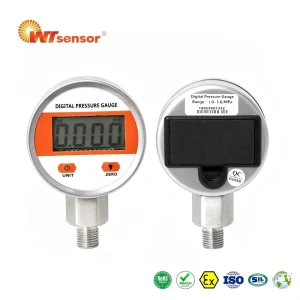 PCM560 Digital Pressure Gauge Cost Effective Ceramic Sensor 4 Digit LCD Display Battery Powered 304 Stainless Steel Meter OEM