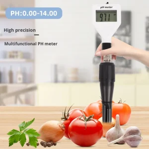 PH 98211 Portable Digital pH Meter Acidity Tester Soil Meter with 0.1 Accuracy White Light Backlight for Cheese Meat Soil