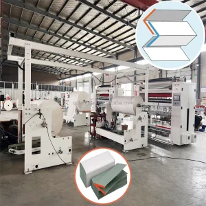 PLC Vacuum Pump V Hand Towel Folding Making Machine Tissue Wipe Manufacturer Machine 60 150m min for Restaurant Napkin Paper