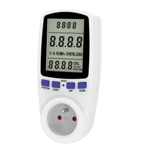 PM01FR Single Phase LCD Display Smart Socket Power Meter Energy Metering Billing Function Class 1.0 Accuracy 230V 16A