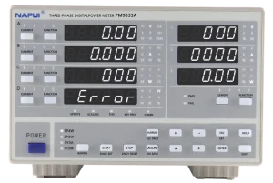 PM9833A Harmonic Type Three Phase Digital Power Meter 0.5 Accuracy Class 75V 600V Voltage 0.5A 40A Current LED Display 0.1W 24kW