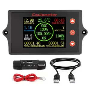 PZEM-041 12V 48V 100V 50A Shunt Battery Capacity Tester Lithium Battery Tester with Voltage and Current Display and Buzzer Alarm