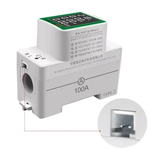 Peacefair PZEM 008 Single Phase Digital Energy Meter 50 300V LCD Display AC Din Rail Wattmeter Ammeter Power Meter for Home