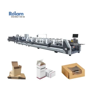 Plieuse Colleuse with Strapping Folder Gluer 6 Point Cardboard Paper Packaging Box Folding Gluing Machine