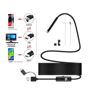 Portable 1-10m Inspection Endoscope Camera LED Illumination 70 Field View USB IP67 Industrial Use for Android Mobile Endoscope