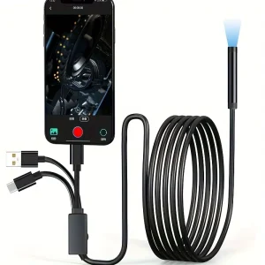 Portable 3 in 1 USB MicroSD 5M Industrial Endoscope Camera with IP67 Waterproof and 1080P HD Video