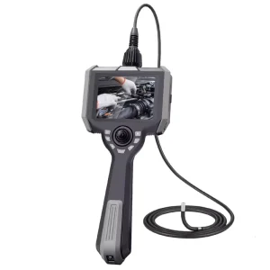 Portable 5″ Industrial Endoscope 6mm 3.9mm Tungsten Flexible Videoscope 360° Articulating Borescope Mini Camera for SD Card