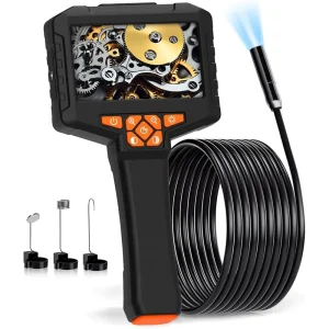 Portable 5M 4.3 Inch 1080P IPS Industrial Endoscope Camera 8mm IP67 MicroSD LED Light 170 Wide Angle Handheld Inspection