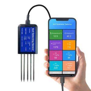 Portable 8 IN1 Integrated Soil Nutrient Tester Portable Connecting To A Mobile Phone Soil PH Analyzer Soil NPK Sensor