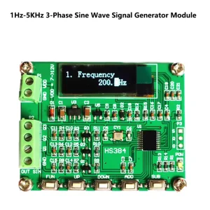 Portable Adjustable 0-360 Phase 1-5V Amplitude 1Hz-5KHz 3-Phase Sine Wave Signal Generator Module