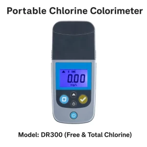 Portable Chlorine Colorimeter DR300 IP67 Waterproof Handheld Free Total Analyzer Backlit Display Drinking Water Wastewater
