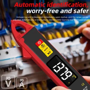 Portable Digital Multimeter Clamp Meter 6000 Digits Auto Mini True RMS AC DC Voltage 100A Current Non contact Capacitance CAT IV