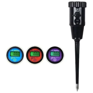 Portable Handheld Soil NPK Meter Tester Digital LCD Display IP57 Protection High Accuracy 1 Year Soil Nutrient Analysis