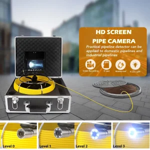 Portable High Definition Five Inch DVR Analog Pipeline Endoscope System Industrial Sewer 50m Pipeline Inspection Camera IP68