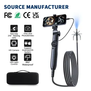 Portable Industrial Borescope Endoscope Storage Box for Sewer Pipe HD Underwater Inspection Camera IP67 Waterproof LED
