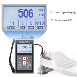 Portable Metal Handheld Magnetic Eddy Current Coating Thickness Gauge 0-1250m Range 2%H+1um Accuracy for Paint Galvanized